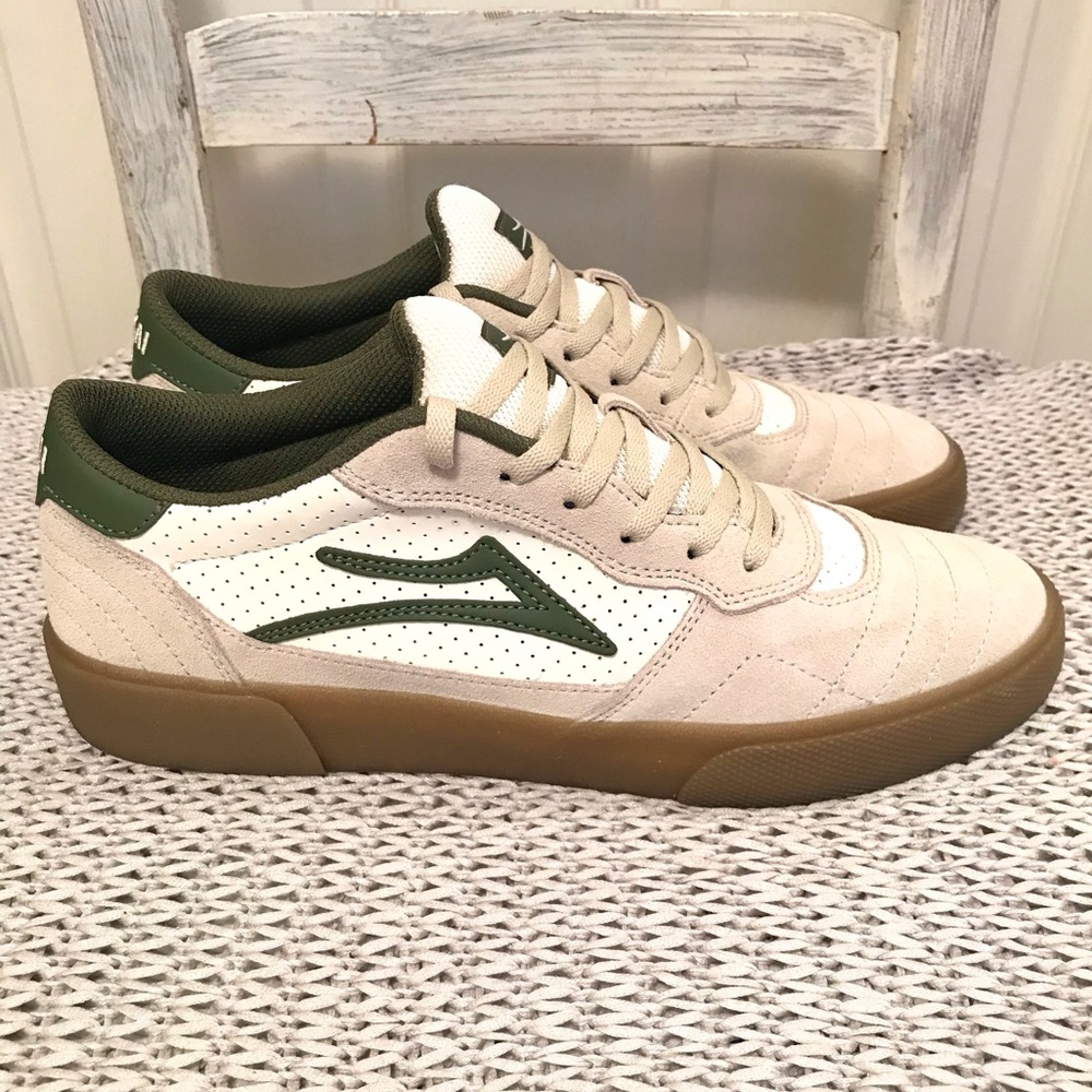 Lakai Cambridge Skate Shoes Cream and Gum